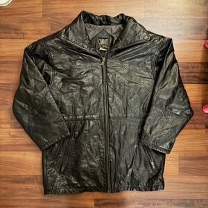 Climate Zone Quilted Black Leather Jacket Size S‎ Motorcycle Bomber Style